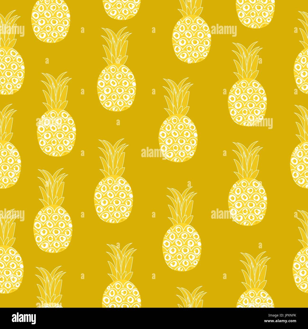Vintage pineapple seamless pattern, retro style. Summer fruit endless ...