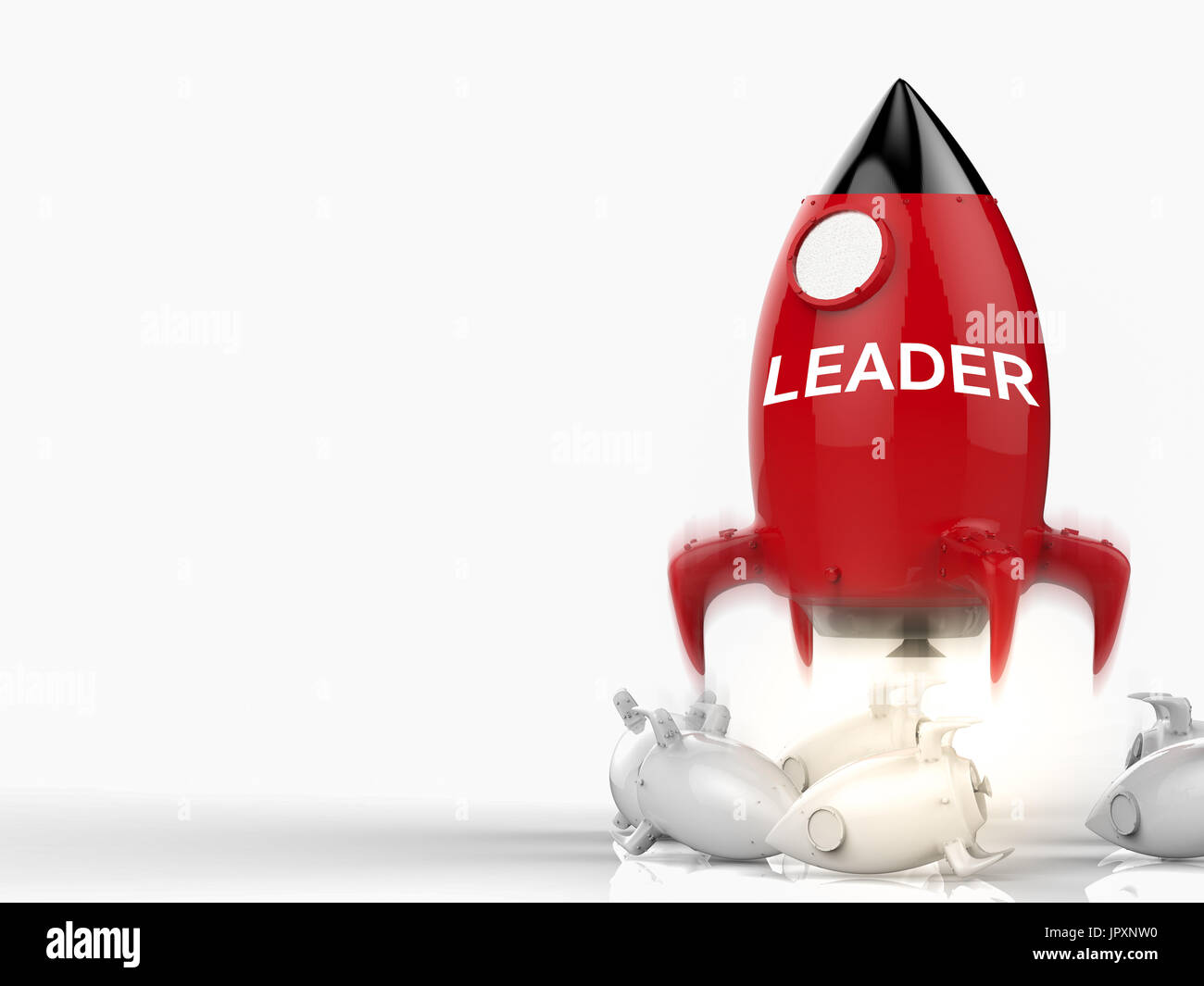 leadership concept with 3d rendering rocket launch Stock Photo - Alamy