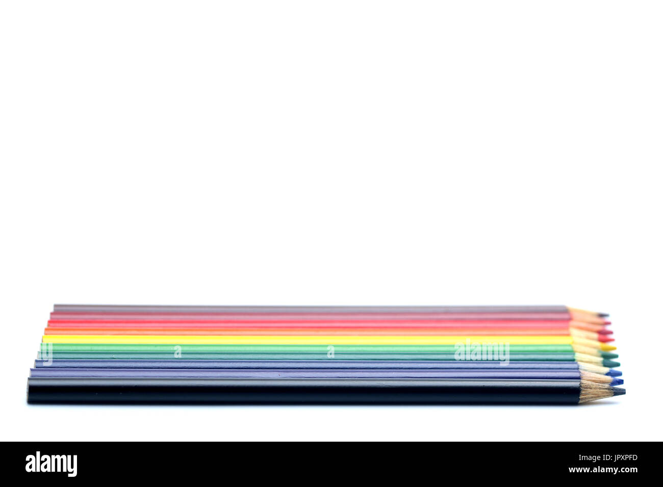 Colored pencils isolated on a white background Stock Photo - Alamy