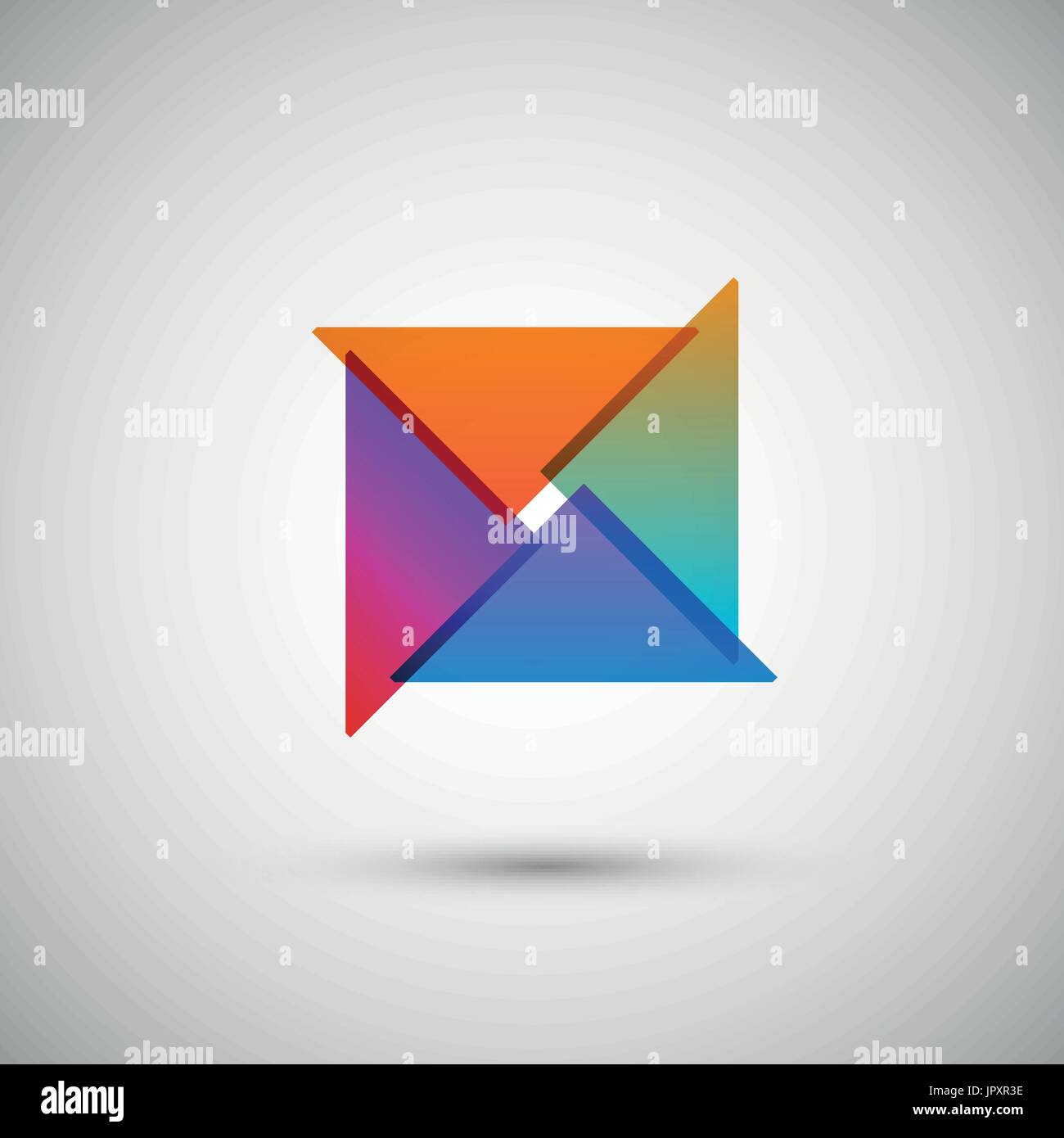 abstract colored triangles on a white background Stock Vector