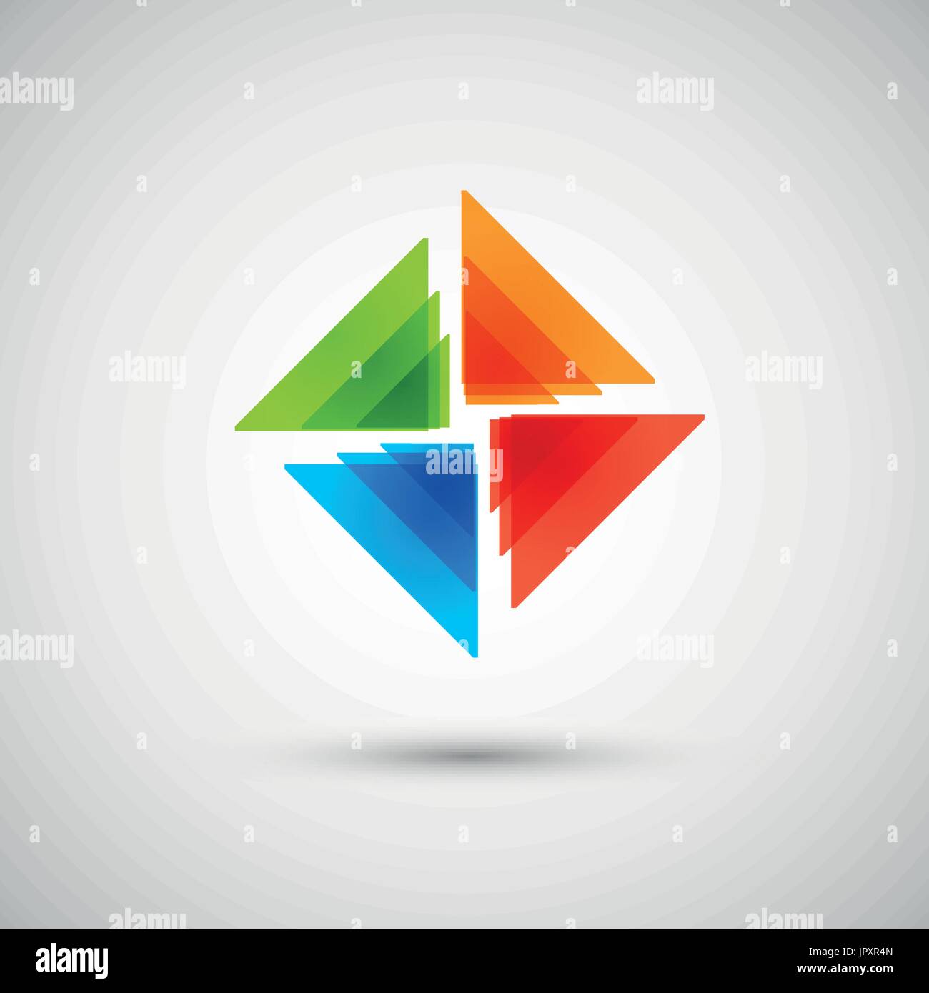 abstract colored triangles on a white background Stock Vector