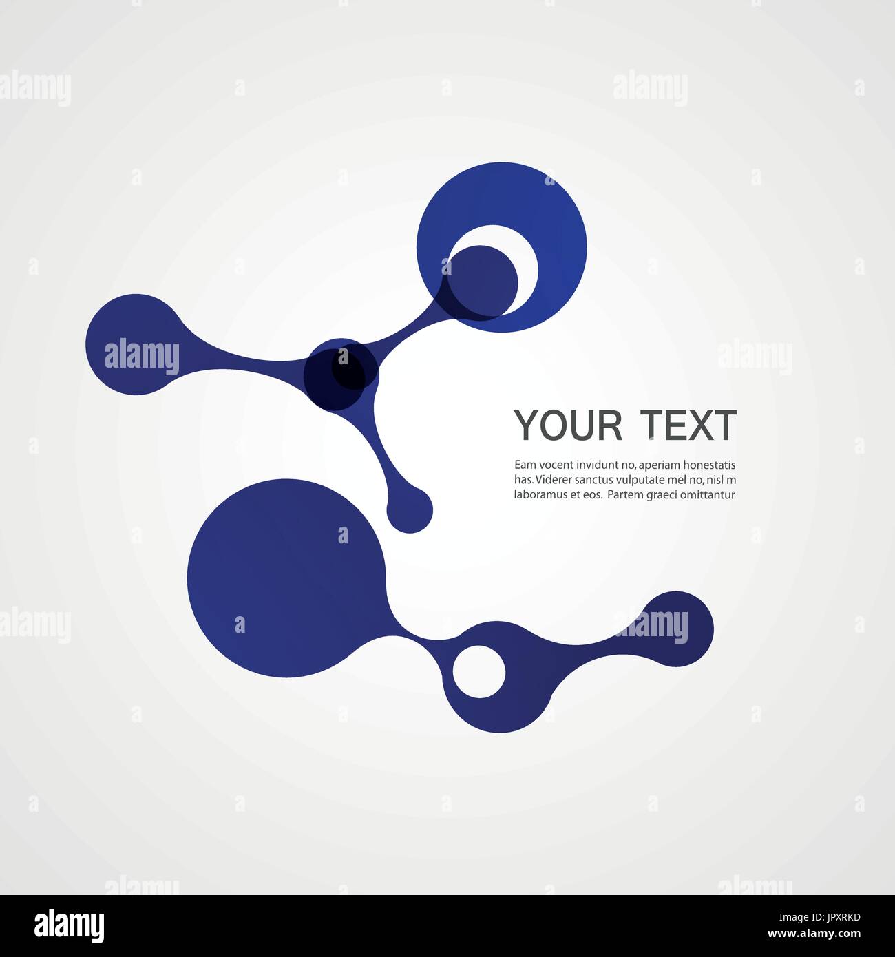Vector blue molecule on a white background Stock Vector Image & Art - Alamy