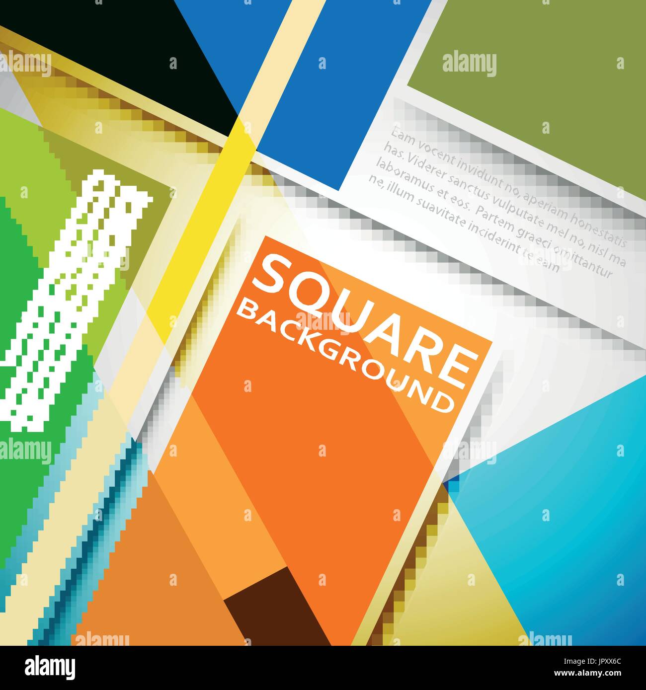 vector flat squares design cover Stock Vector