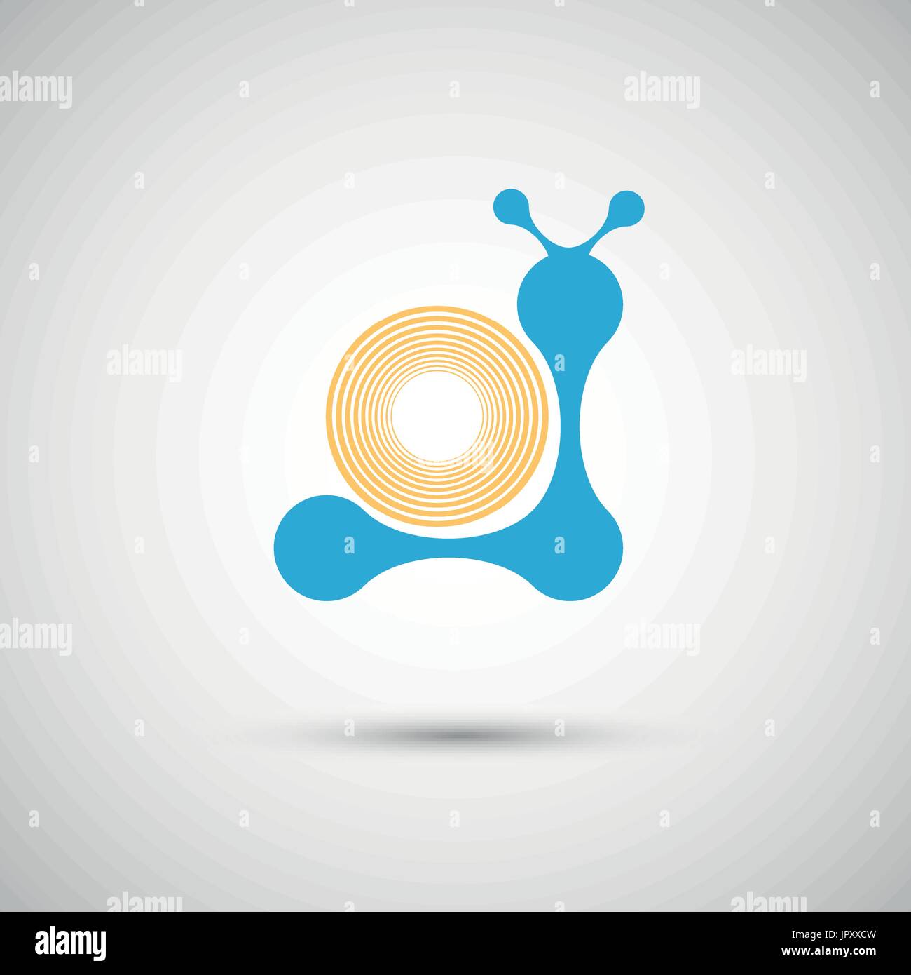 vector blue snail on a white background Stock Vector
