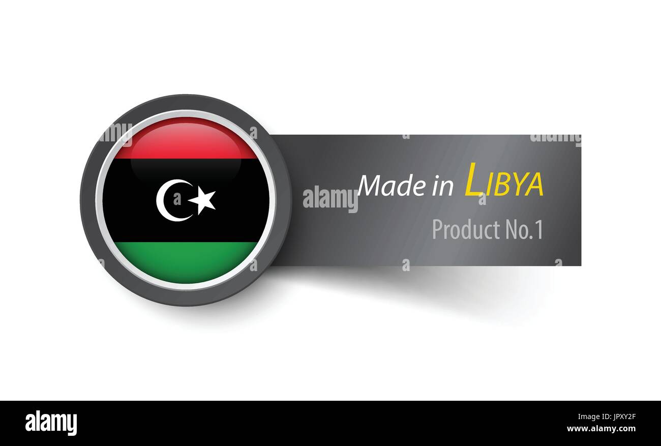Flag icon and label with text made in Libya Stock Vector Image & Art ...