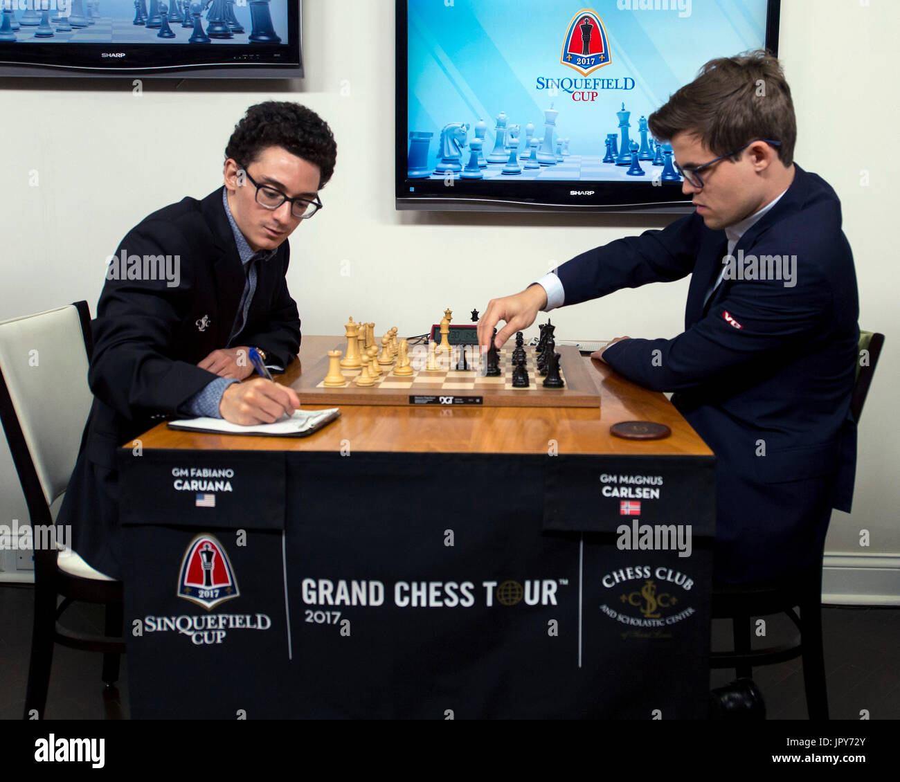 Three-way tie at the top as Fabiano Caruana beats Hikaru Nakamura