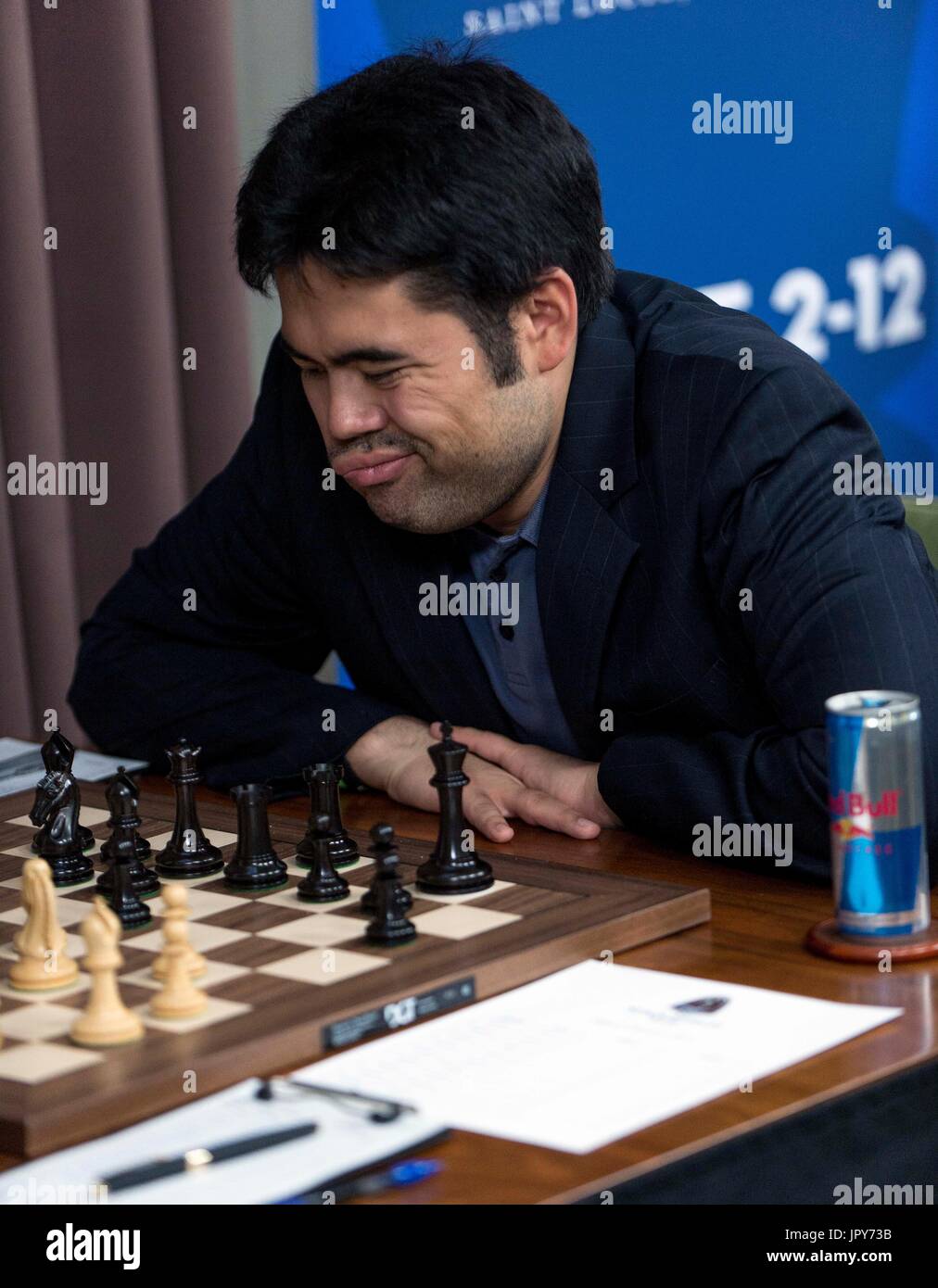 St. Louis, Missouri, USA. 02nd Aug, 2017. GM HIKARU NAKAMURA during play on  day one of the annual Sinquefield Cup at the Chess Club and Scholastic  Center of St. Louis. Ten of