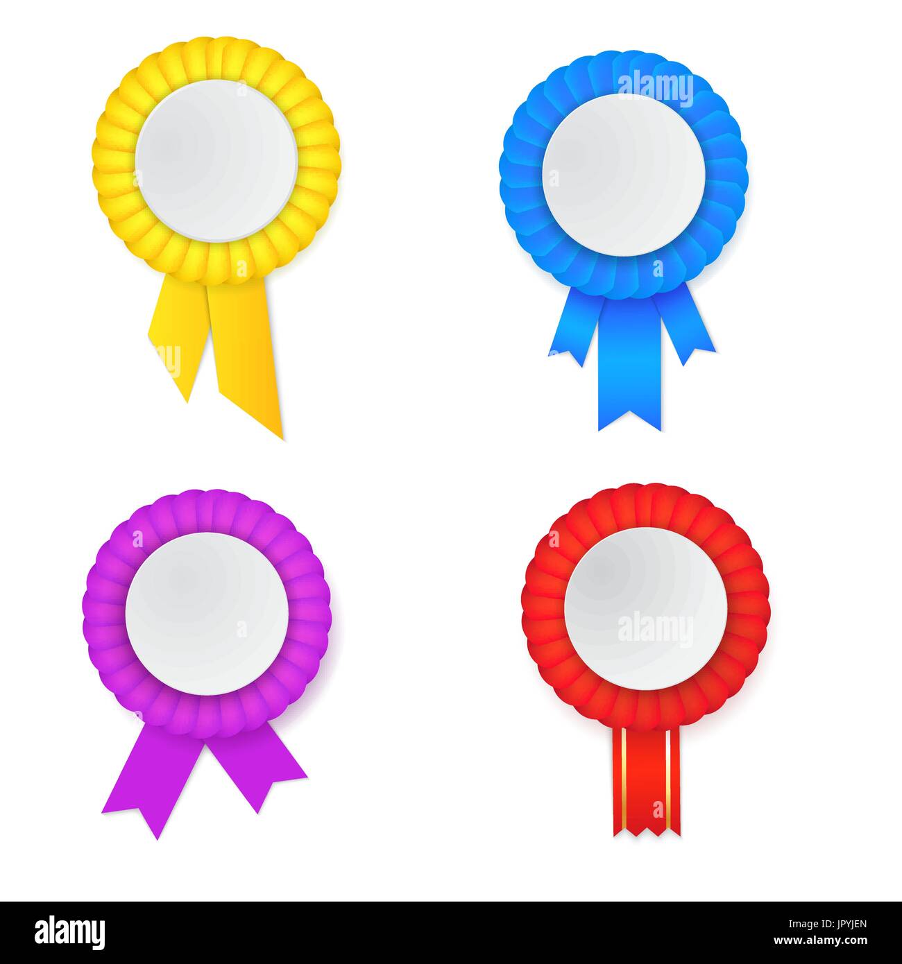 Vector colorfull award rosette  set. Empty plate. Place for text. Stock Vector