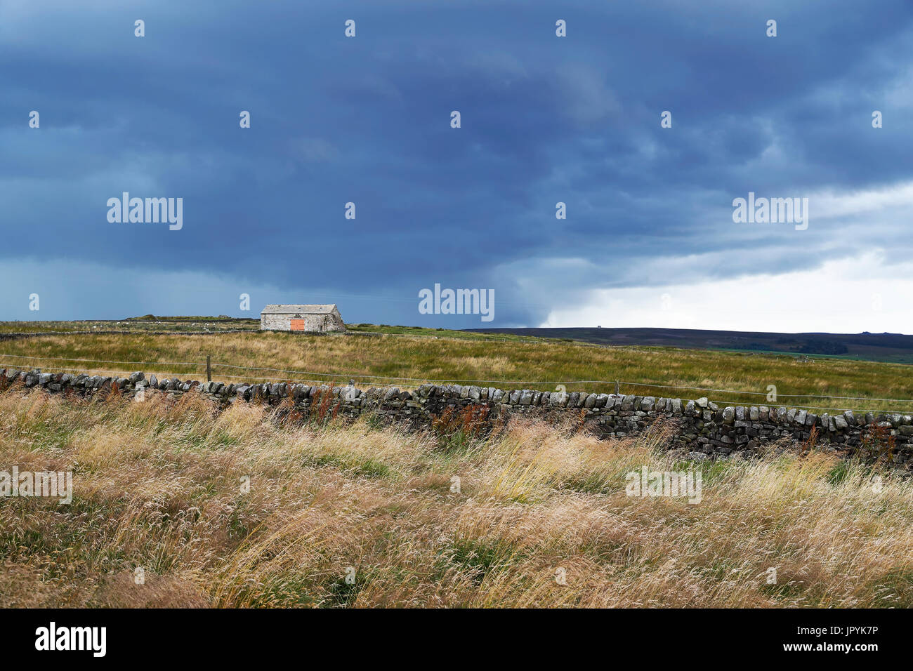 Rain clouds over Barden moor, Nidderdale, North Yorkshire, UK Stock Photo