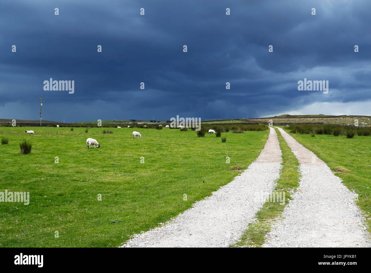 Rain clouds over Barden moor, Nidderdale, North Yorkshire, UK Stock Photo