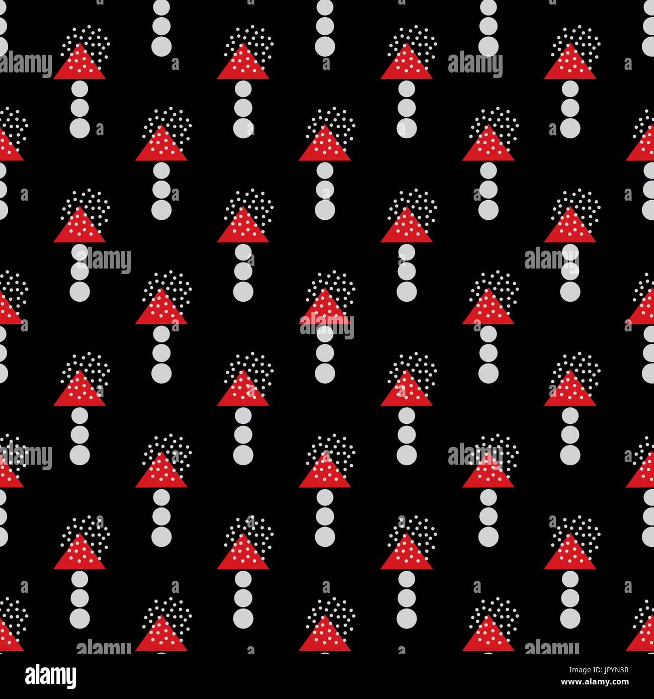 Abstract mushrooms pattern. Vector nature stylized background Stock Vector