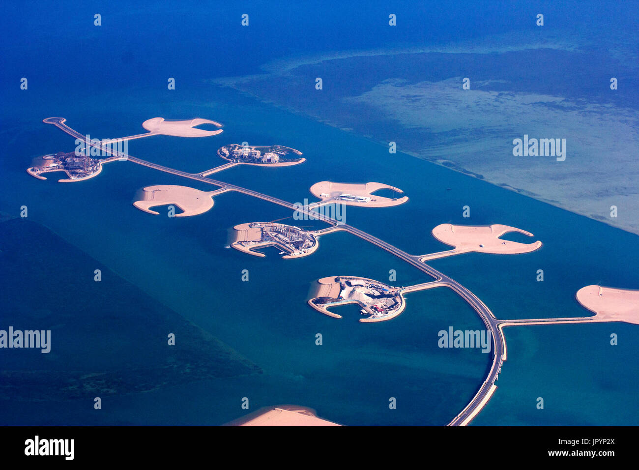 Artificial islands - Qatar Stock Photo