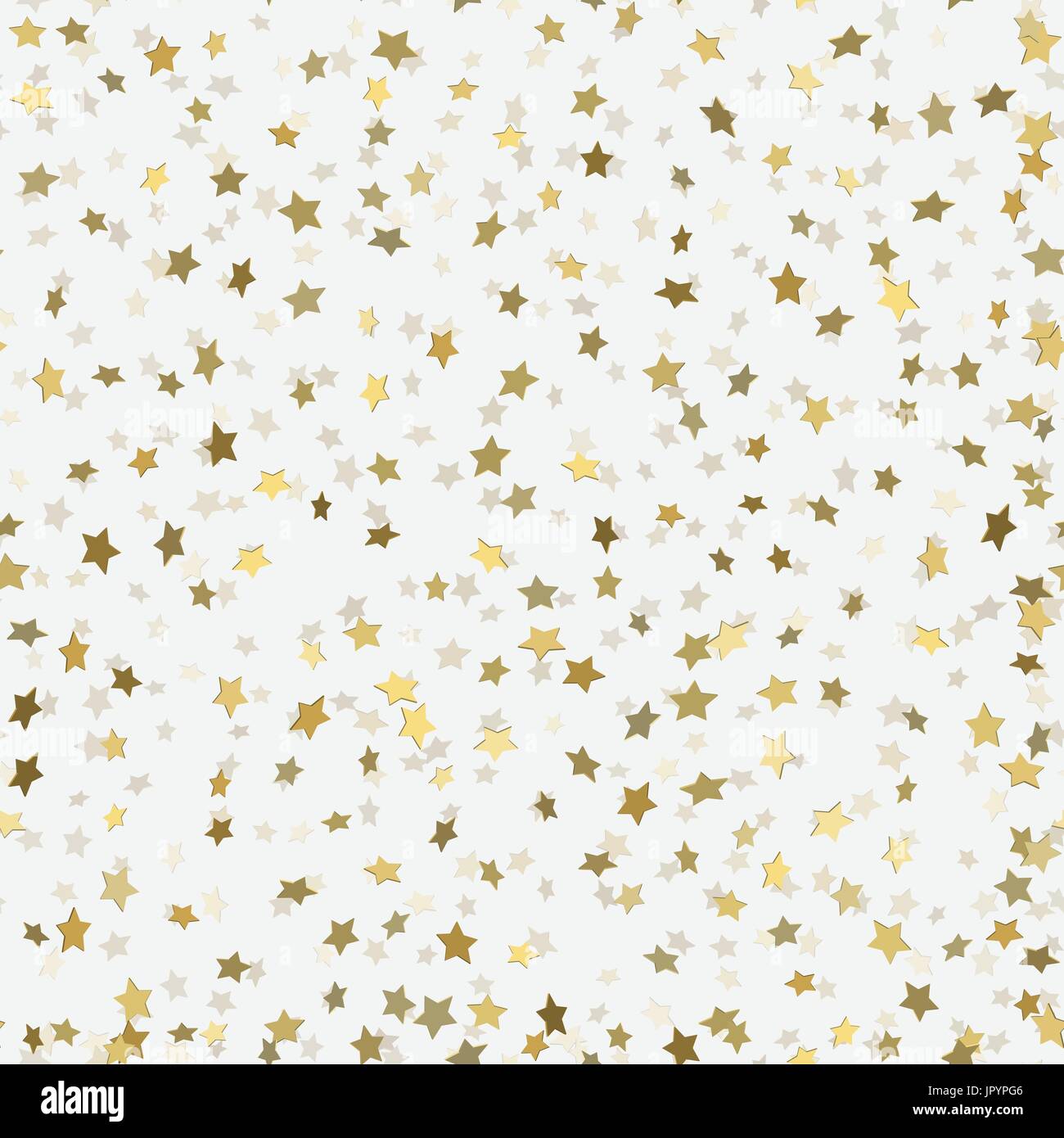 Abstract white modern seamless pattern with gold 3d stars. Vector ...