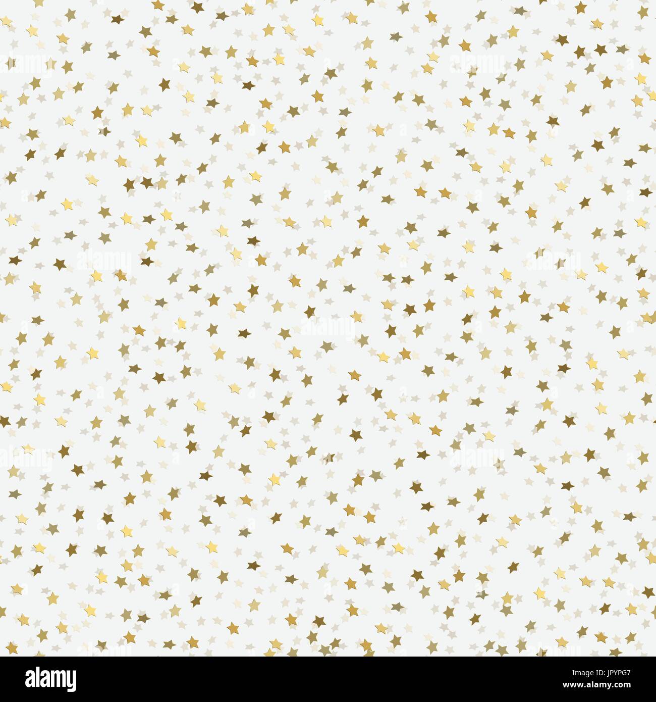 Abstract white modern seamless pattern with gold 3d stars. Vector ...