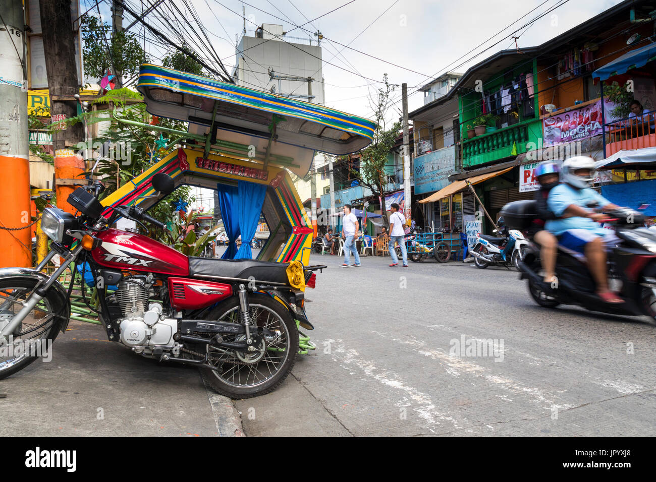 Motorcycles parked in central area, Ermita, Manila, Philippines Stock Photo