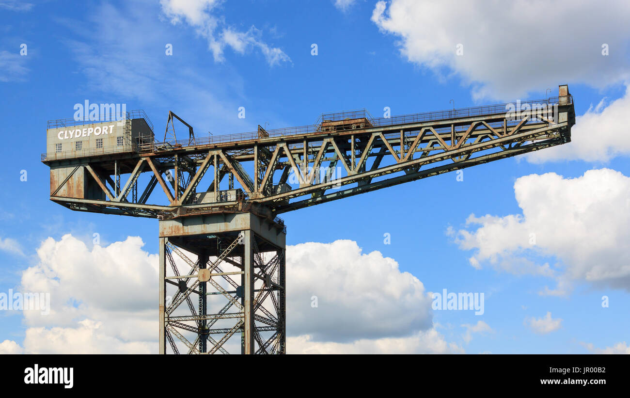 The Finnieston Crane is a disused cantilever crane on the banks of the River Clyde in Glasgow, Scotland. Stock Photo