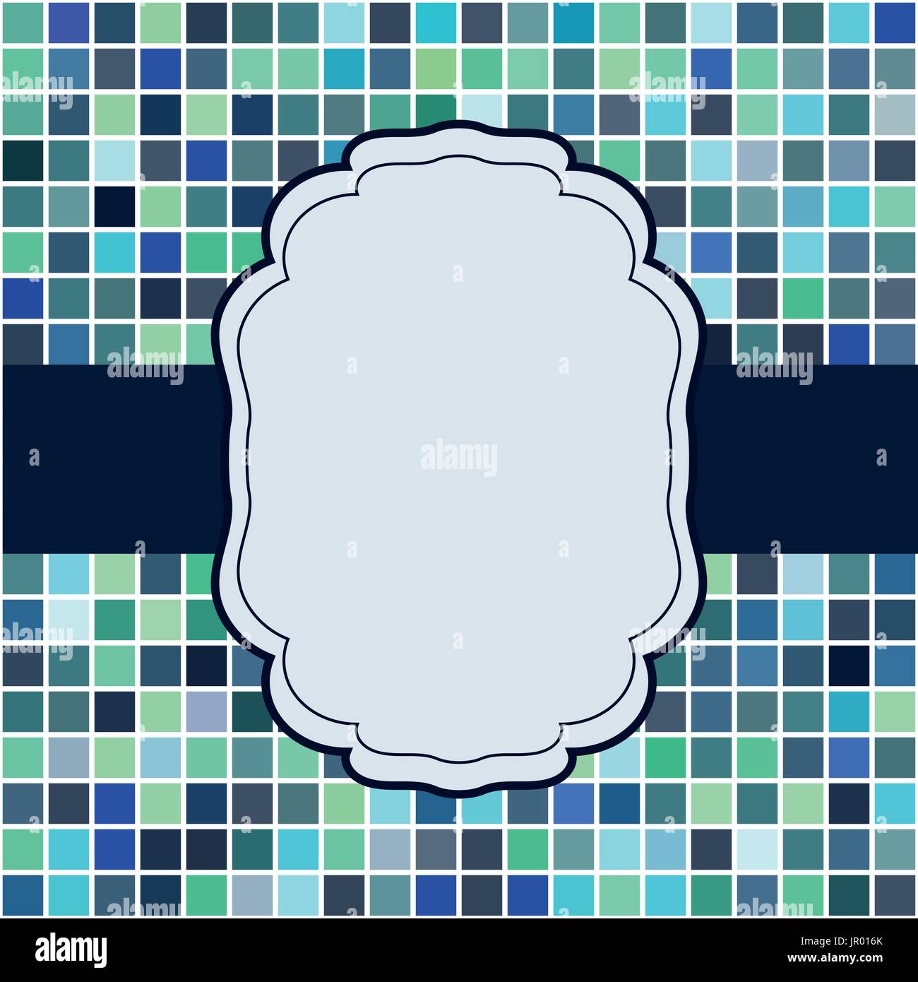 Mosaic frame place for text invitation Stock Vector