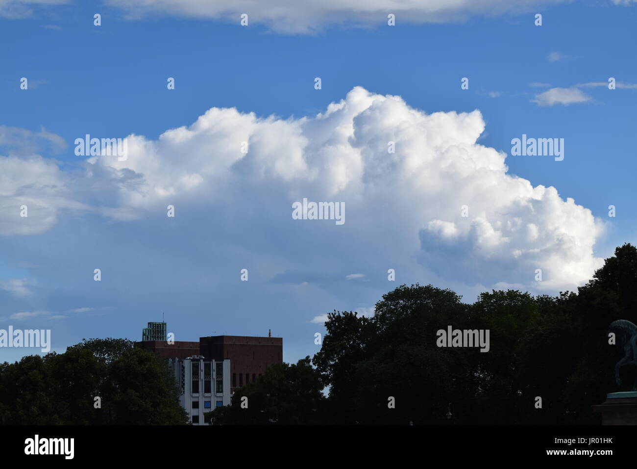 Developing Cumulus Clouds on Oslo's Skies Stock Photo