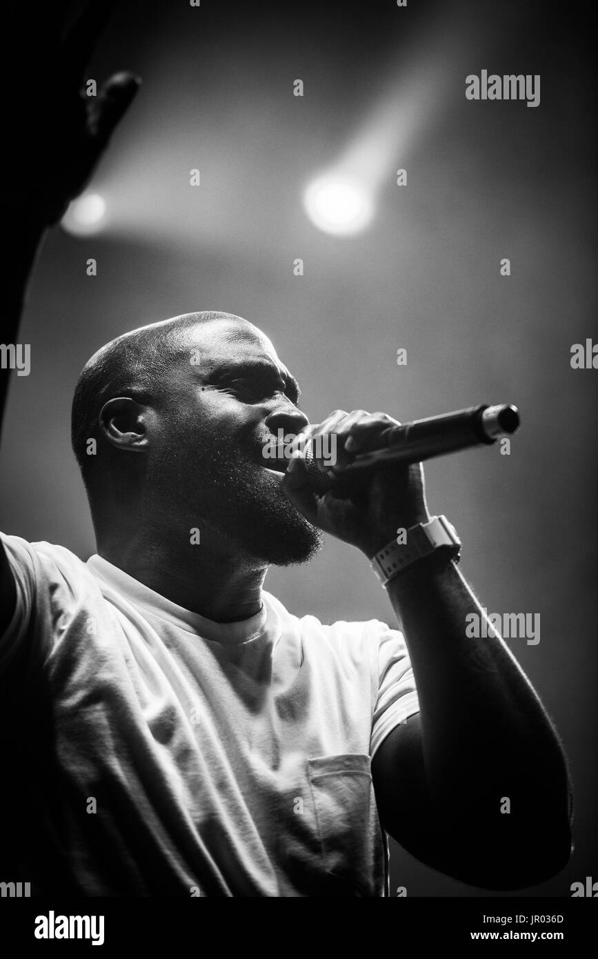 De La Soul performing at a music festival in British Columbia Canada in black and white. Stock Photo