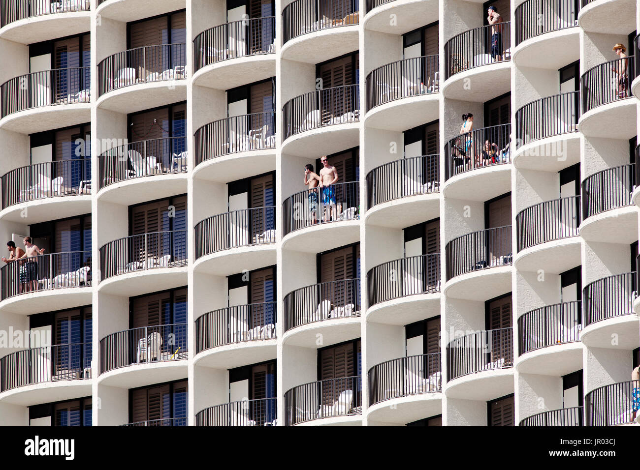 Hotel balconies at Panama City Beach. Spring Break 2011 Stock Photo