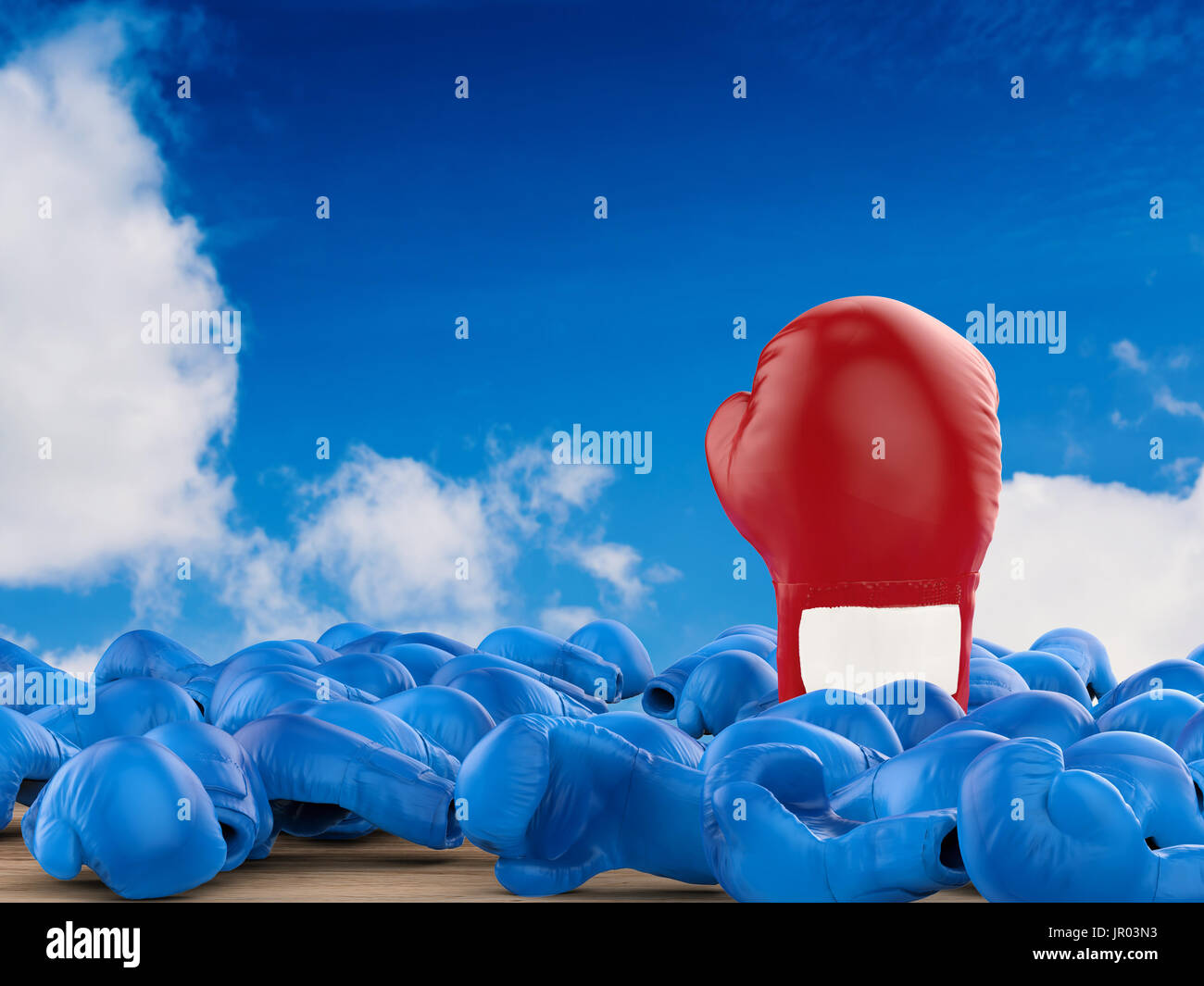 championship concept with red boxing gloves Stock Photo