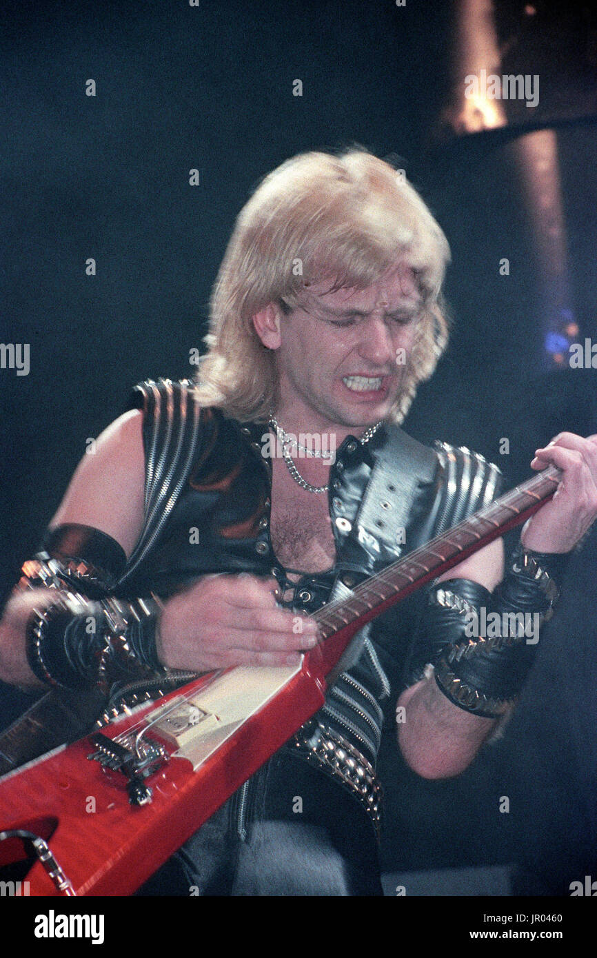 Guitarist's KK Downing of Judas Priest performs at Nassau Coliseum on