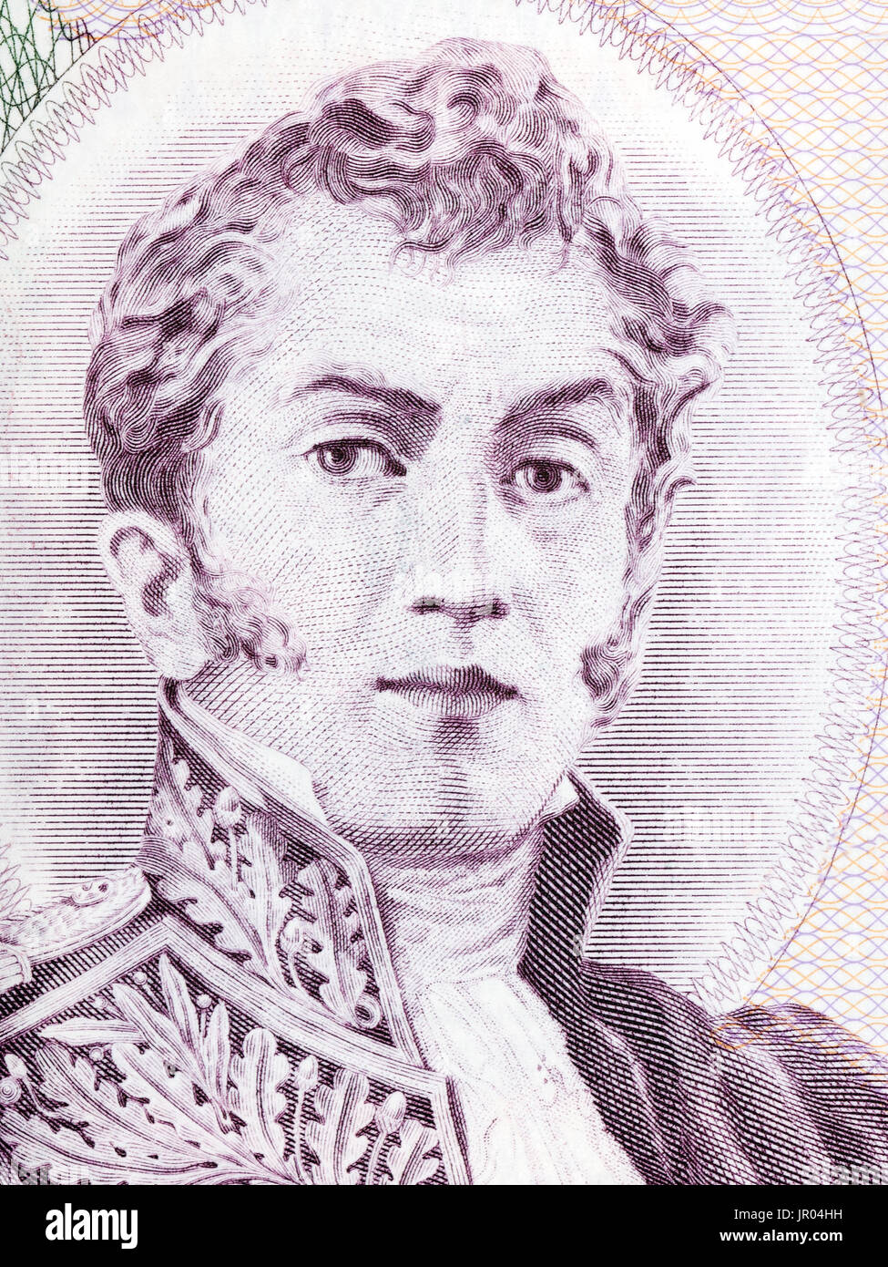 Antonio Narino portrait from Colombian money Stock Photo