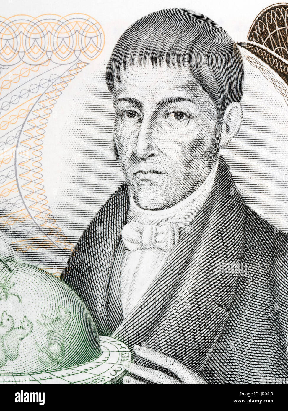 Francisco Jose de Caldas portrait from Colombian money Stock Photo