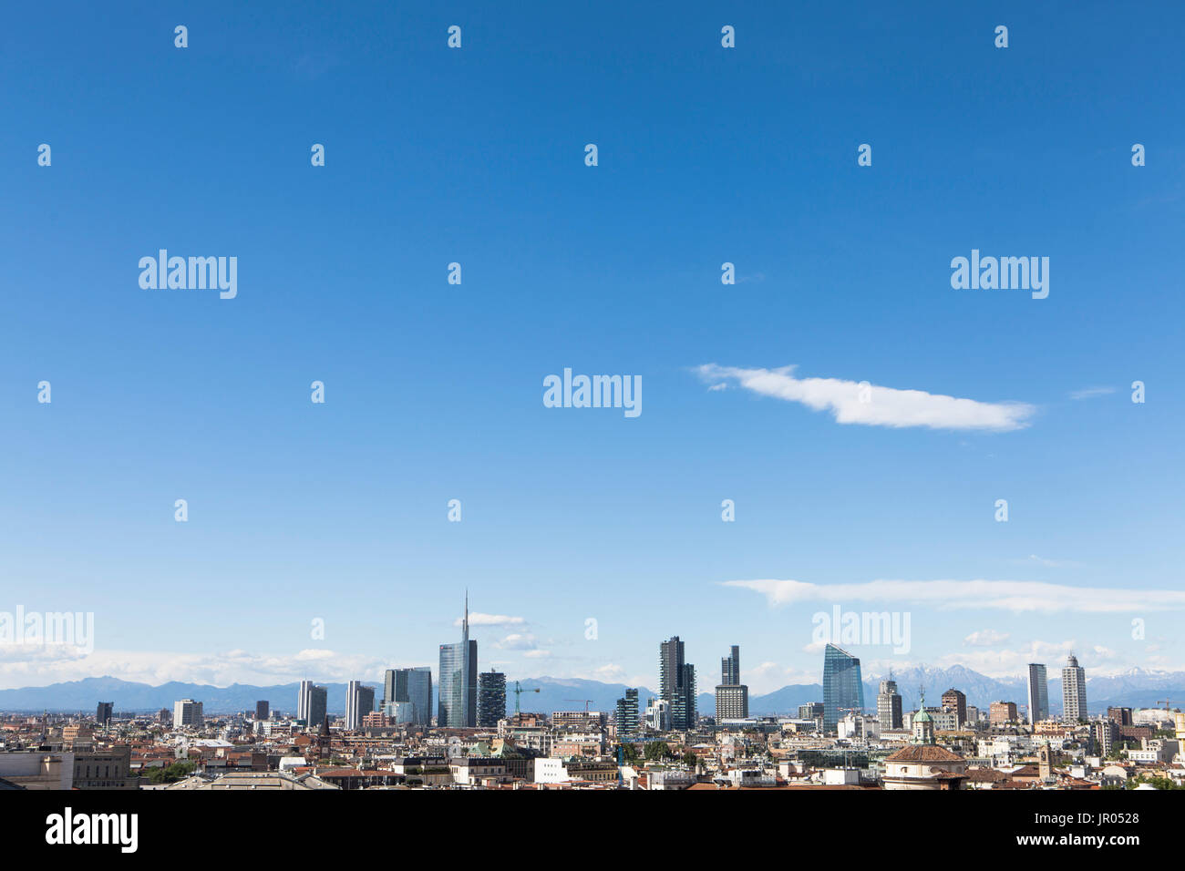 Milan skyline with buildings of the porta nuova and varesine project, the business center of Milan Stock Photo