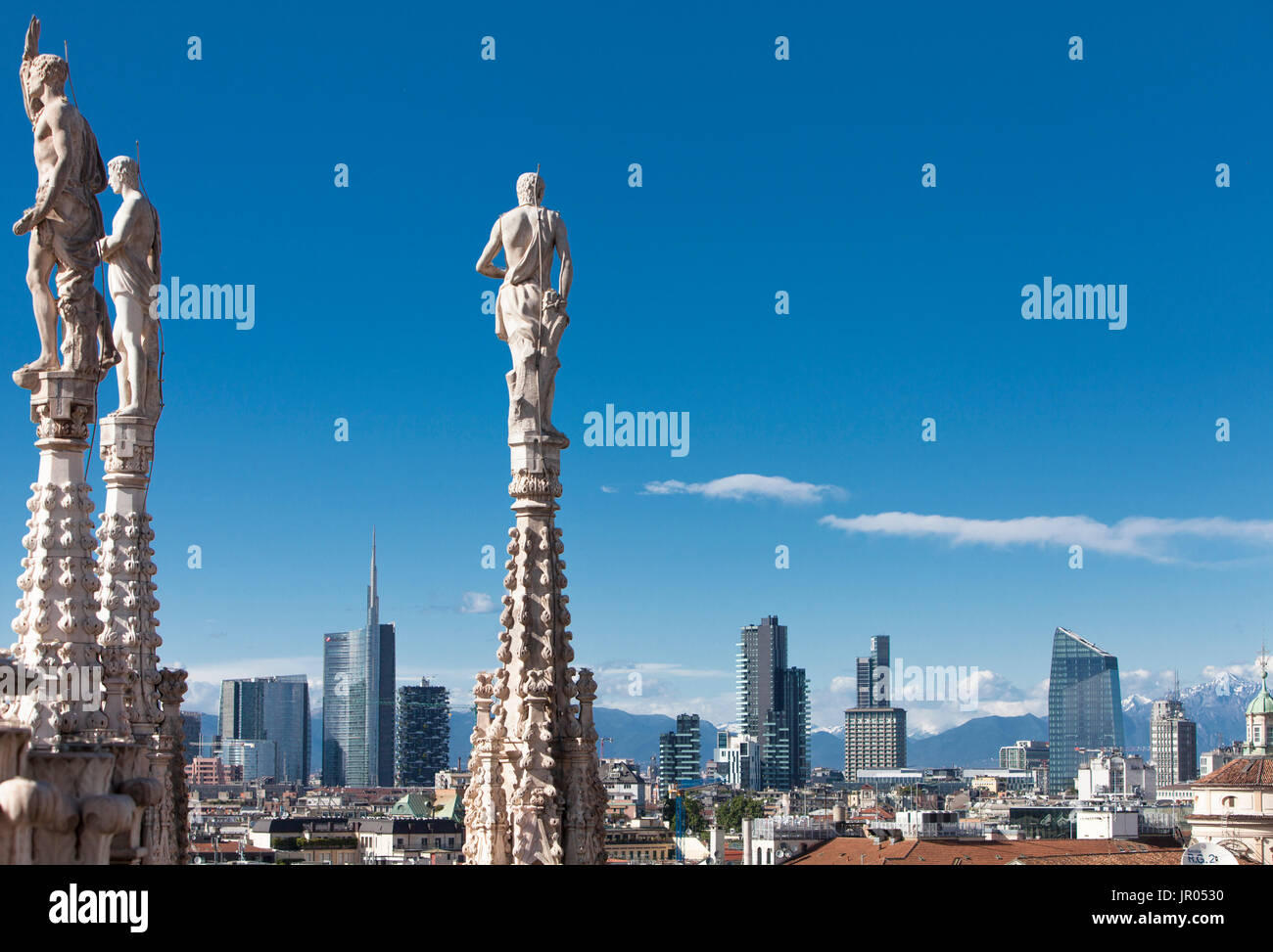 Milan skyline with buildings of the porta nuova and varesine project, the business center of Milan Stock Photo