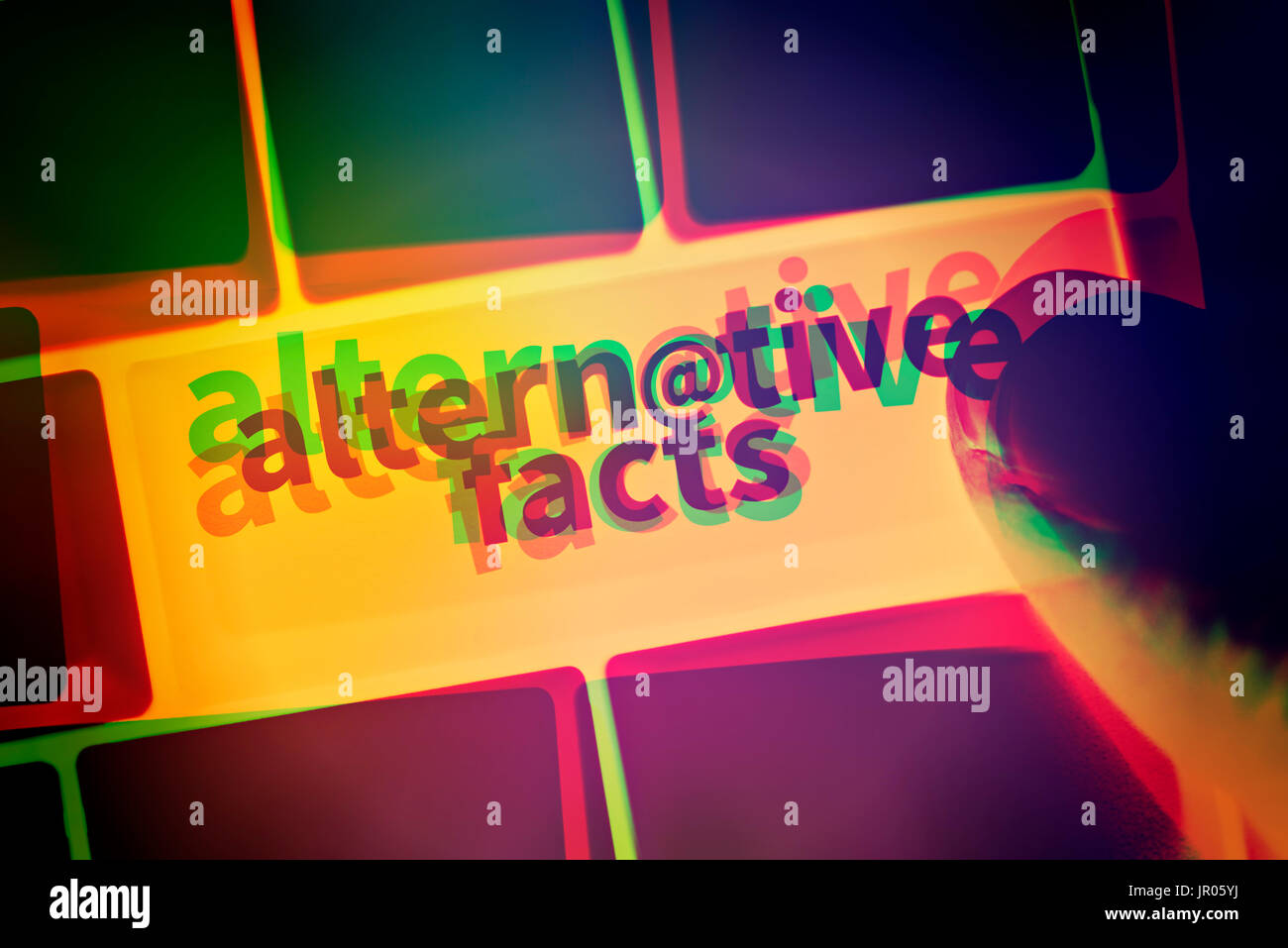 Alternative facts computer key Stock Photo