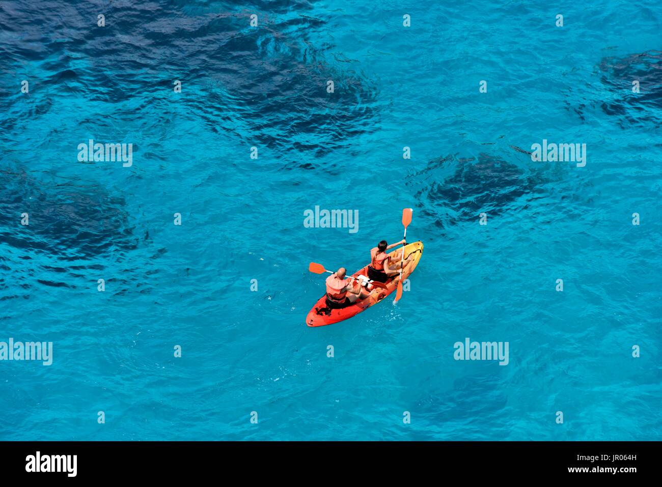 Kayaking Menorca Minorca Stock Photo