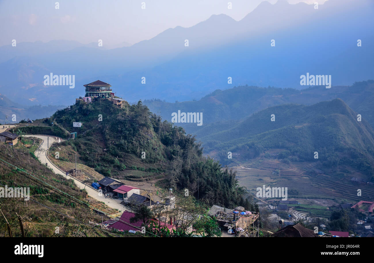 Cat Cat village in the middle of the mountains in Sapa, Lao Cai - Northwest of Vietnam Stock Photo
