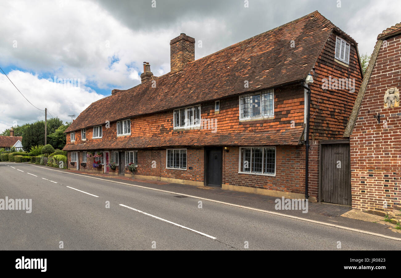 Goudhurst, Kent, England Historic architecture with tile shingles that