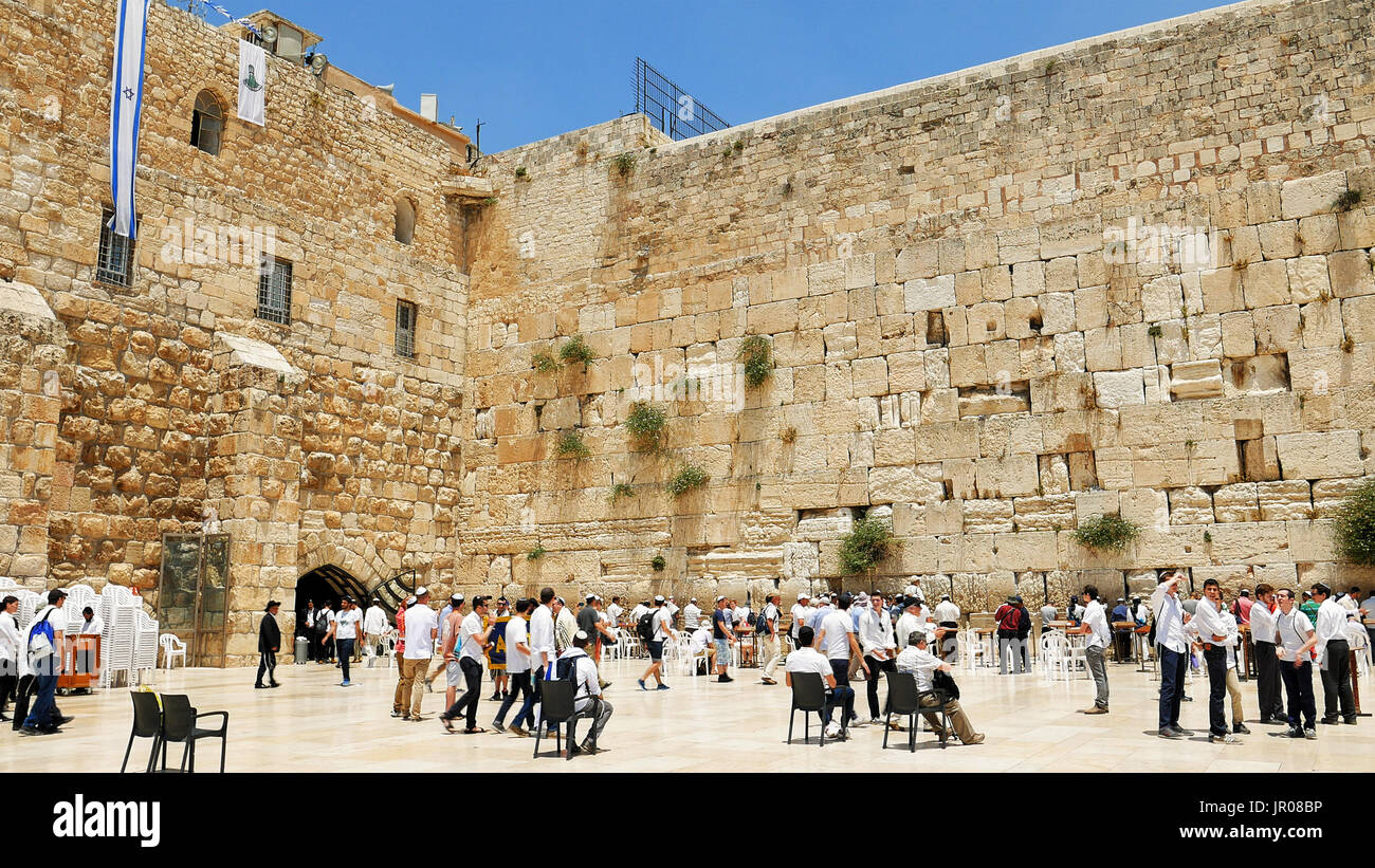 Western Wall in Jerusalem Jewish sacred place Stock Photo