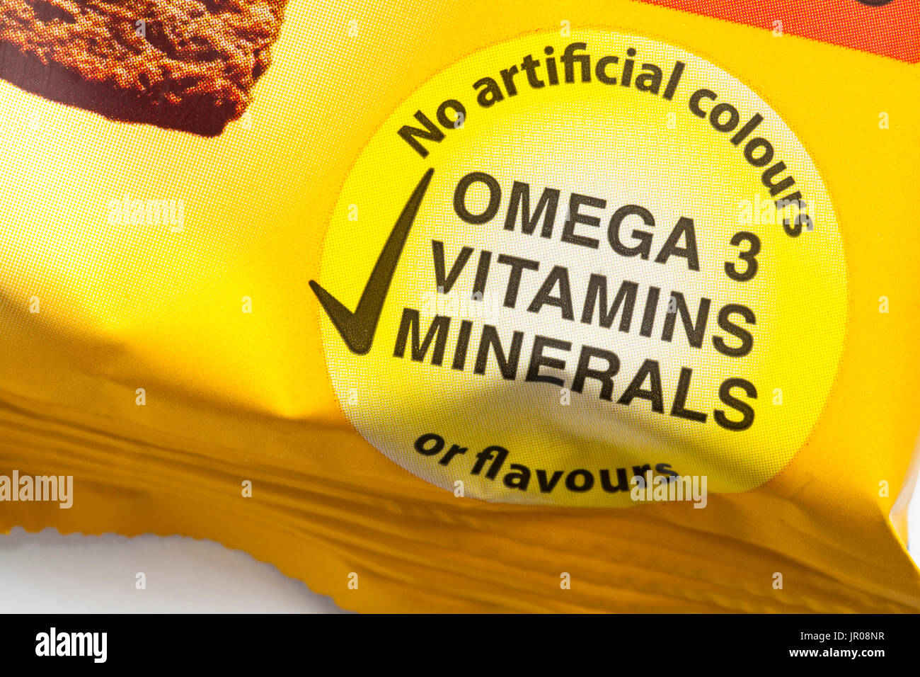 omega 3 vitamins and minerals detail on packet of Pedigree Schmackos