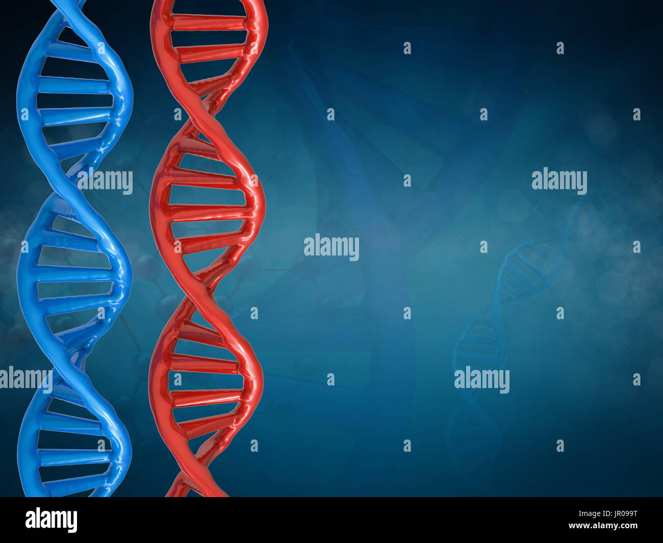3d rendering dna structure or dna helix on blue background Stock Photo ...