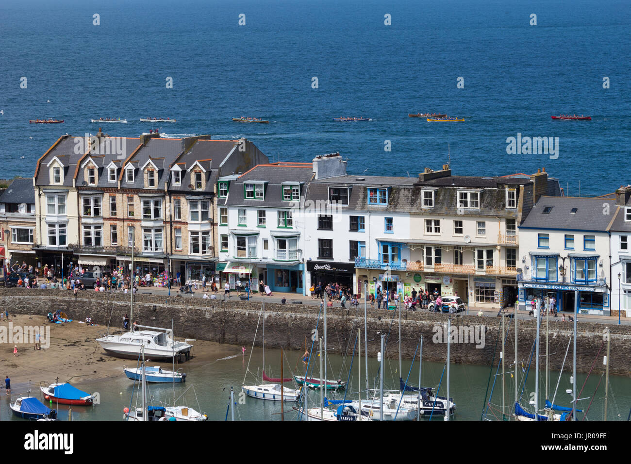 Ilfracombe Regatta 2017 boats departing from harbour Stock Photo