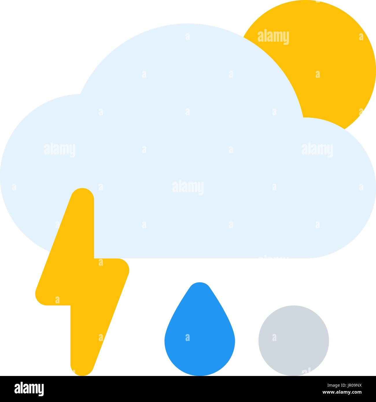 thunder freezing rain day Stock Vector