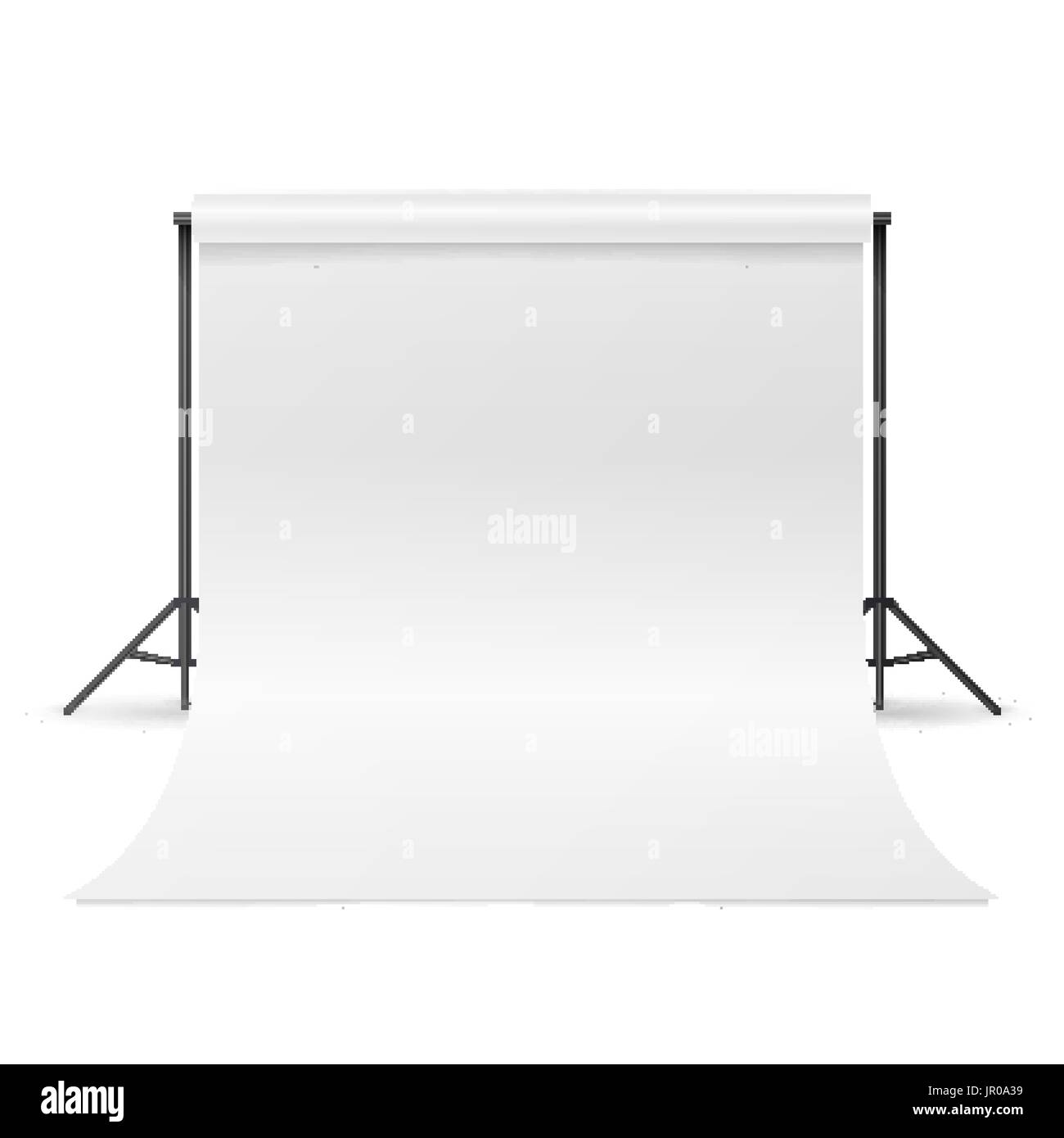 White Photo Studio Vector. Empty White Canvas Backdrop. Realistic ...