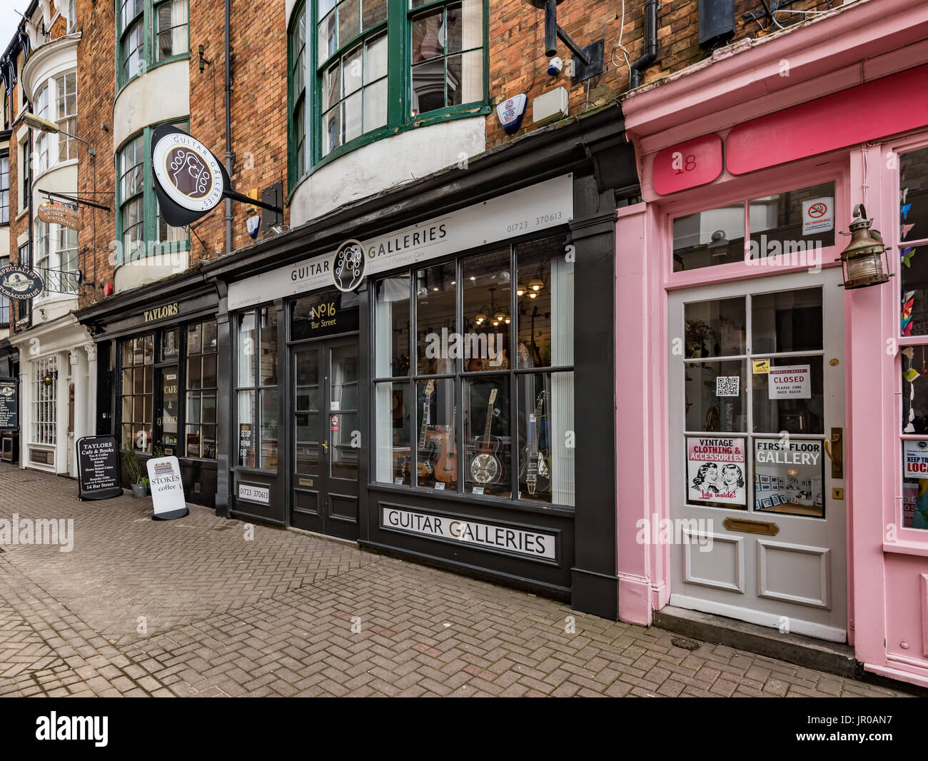 The Guitar Gallery gallery in Bar Street, Scarborough Stock Photo Alamy