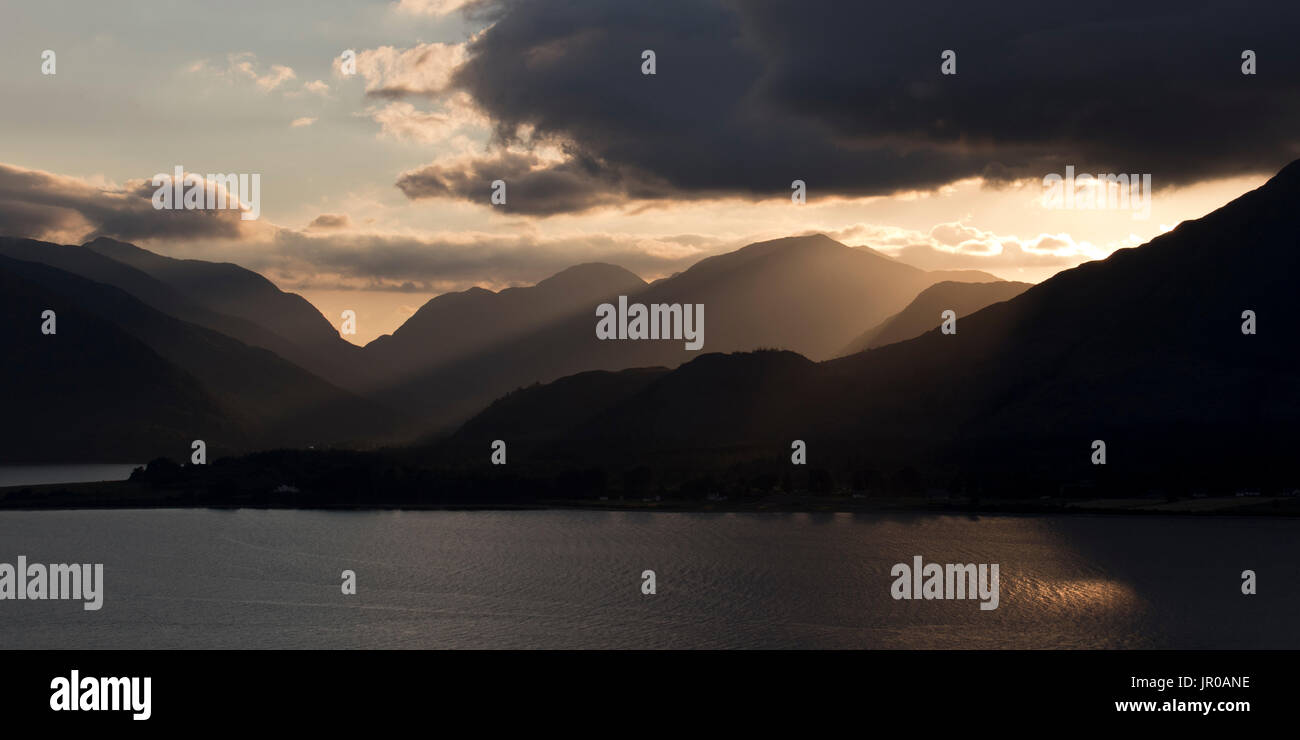 View from Onich of Loch Linnhe and Ardgour mountains Stock Photo