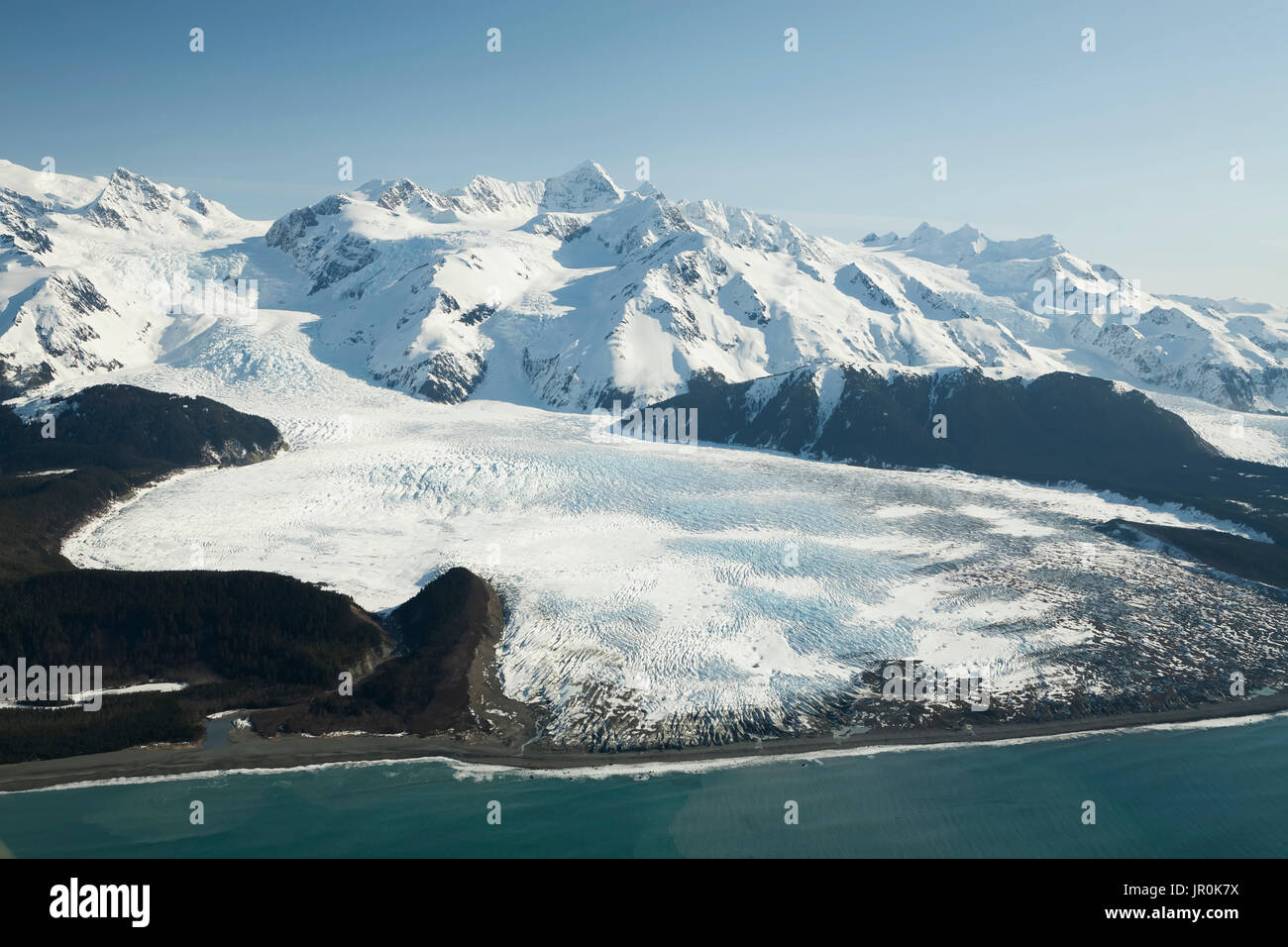 Snow Covered Mountains Of The Fairweather Range, Glacier Bay National Park, Gulf Of Alaska