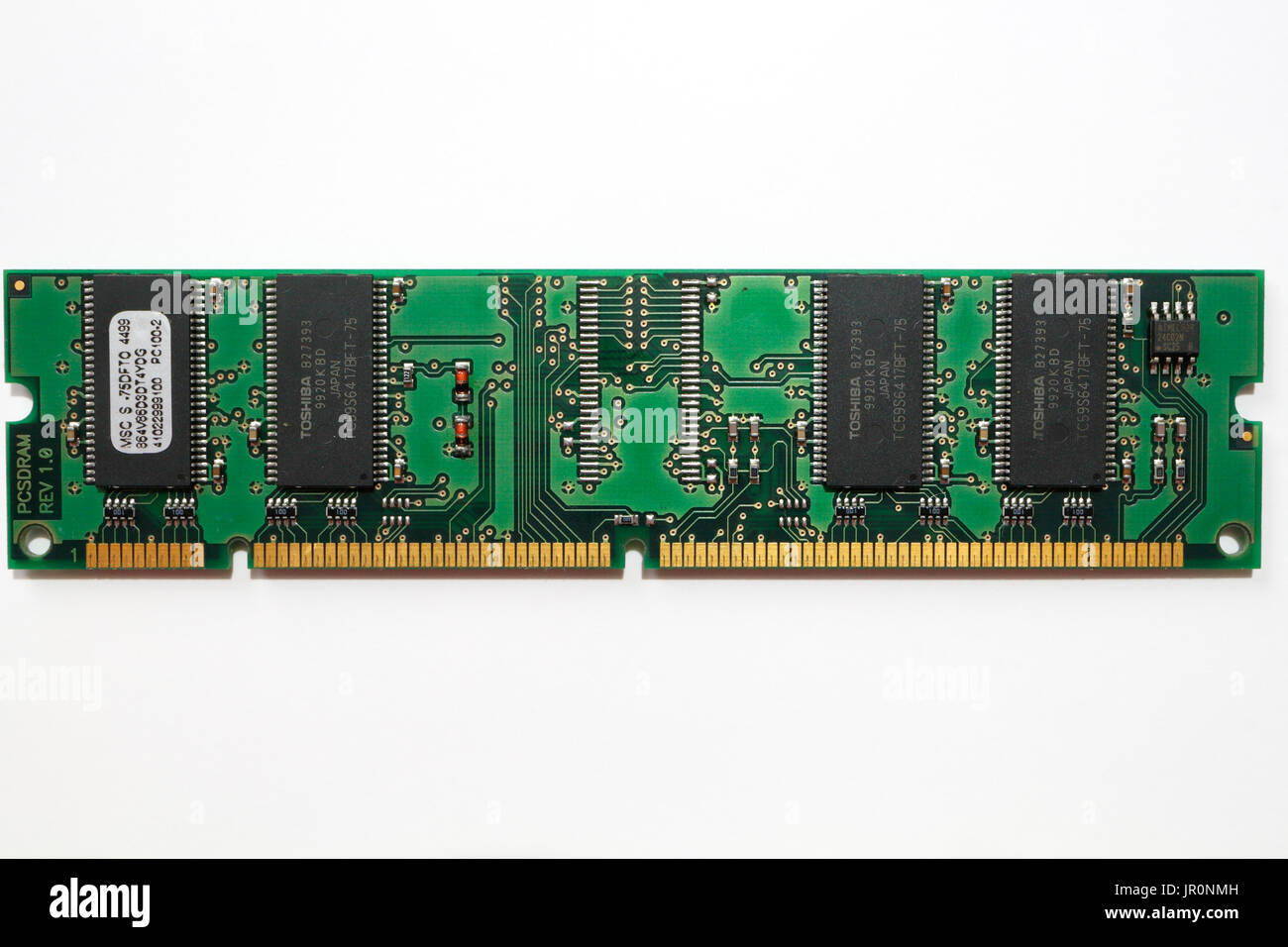 Computer memory dimm module, electronic components circuit board Memory ICs Integrated circuits Stock Photo