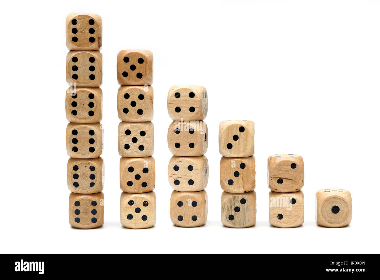 Wooden Dice on a White Background Stock Photo - Alamy