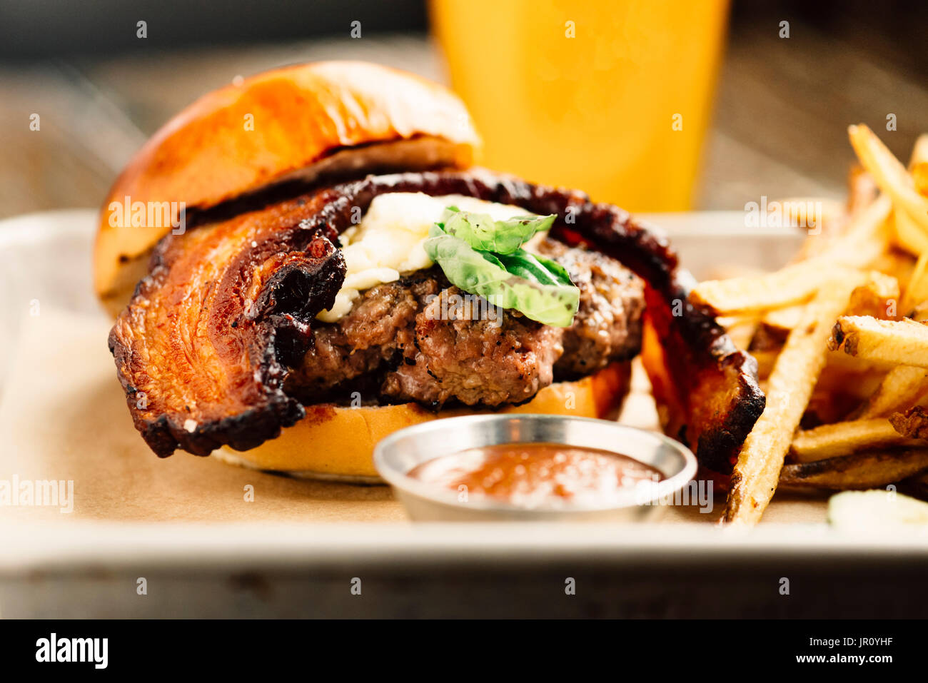 royal brie & bacon burger Stock Photo Alamy