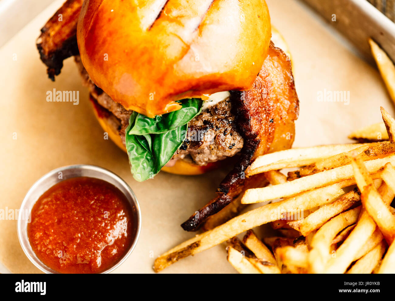 royal brie & bacon burger Stock Photo Alamy
