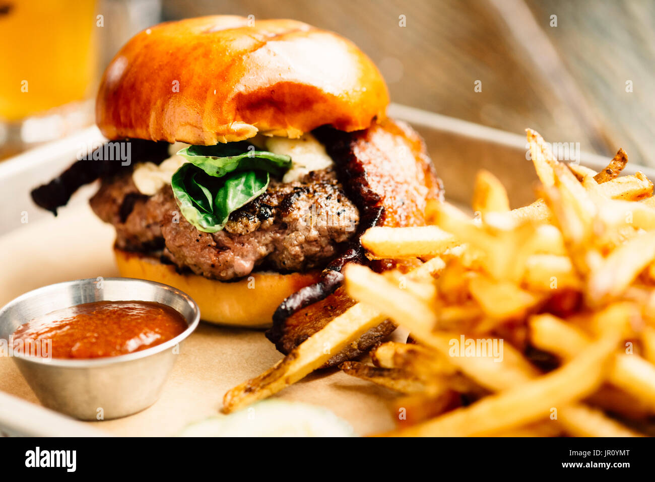 royal brie & bacon burger Stock Photo Alamy