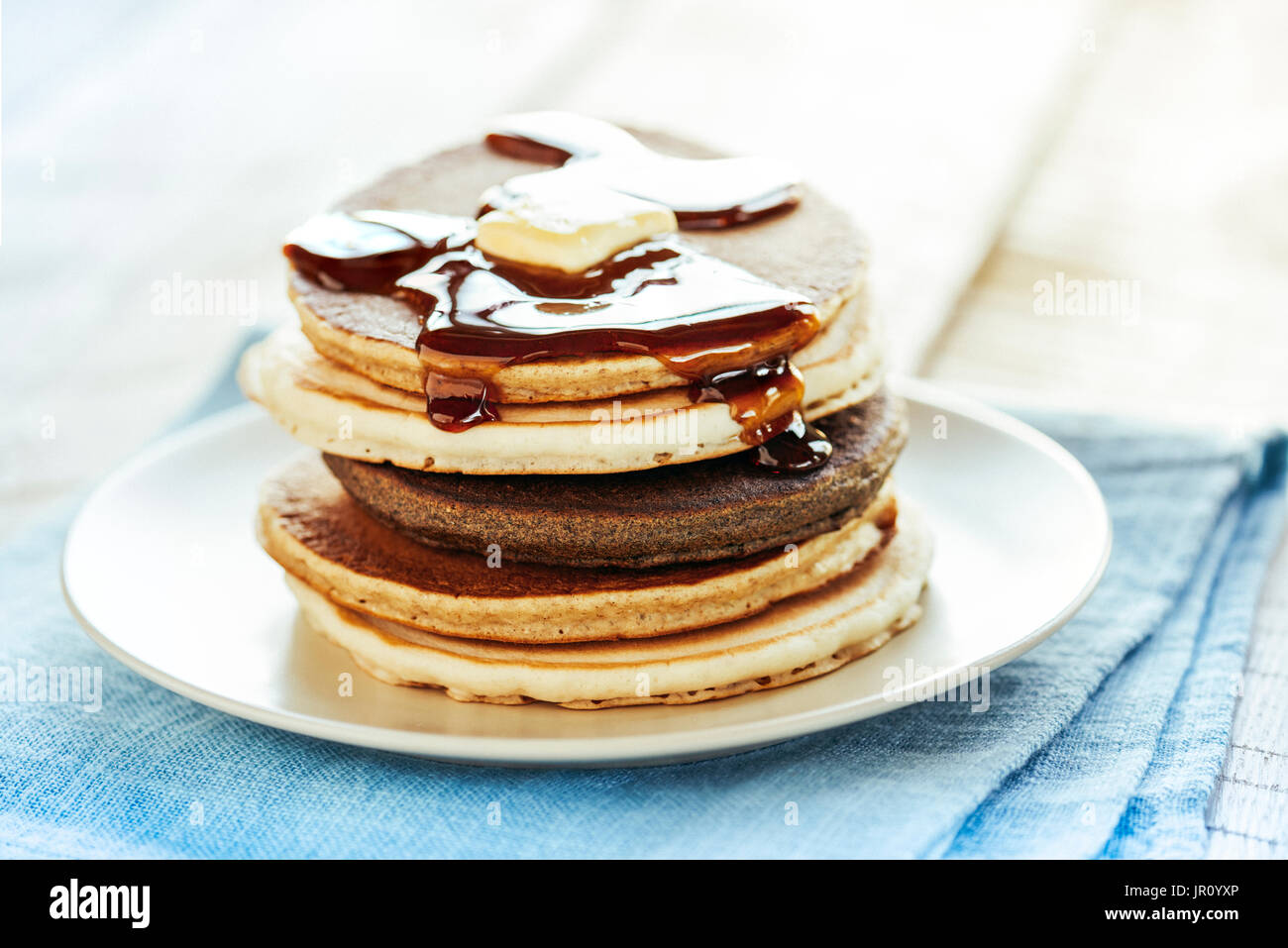 Pancakes, multigrain pancakes Stock Photo