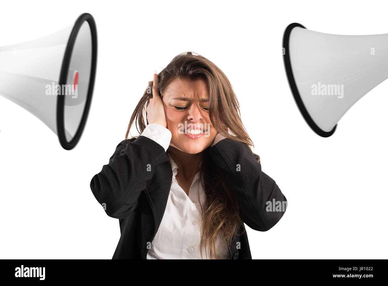 Stress concept with screaming colleagues Stock Photo